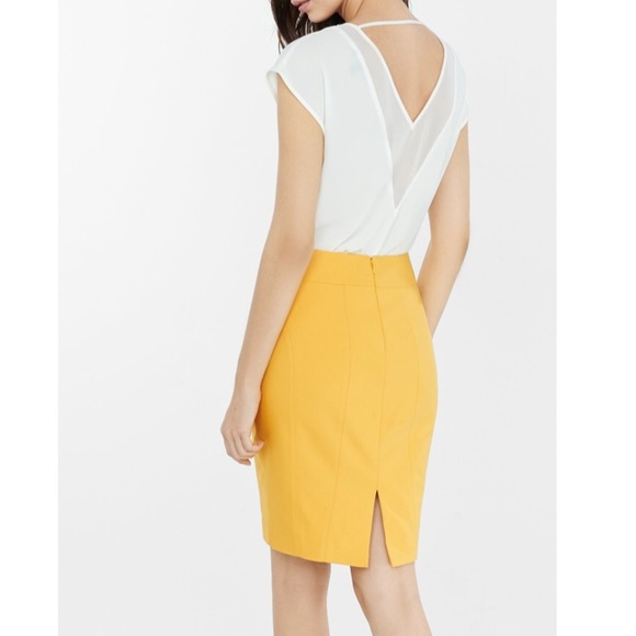 Express Dresses & Skirts - Express Bright Yellow Pencil Skirt